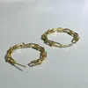 Orecchini a cerchio placcati in oro appesi per le donne grandi gioielli geometrici di moda abiti accessori regalo Po