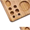 Accessories Natural Wood Rolling Tray Portable Household Smoking With Groove Exquisite Square Tobacco Roll Trays Cigarette Drop Deli Dhk2B