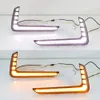 2PCS Car LED DRL Daytime Running Light For Honda Odyssey 2022 fog lamp cover Daylight with yellow turn signal
