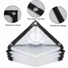 Shade 2x1m 2x3m 2x4m 3x3m 3x4m 3x5m 4x4m Transparent Rainproof Cloth Tarpaulin Lightweight Waterproof Tarp Cover Tent Shelter