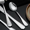 Dinnerware Sets 4pcs Tablespoon Spoon Set Mirror Finish & Dishwasher Safe Serving Tablespoons For Home Office Restaurant El