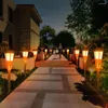 Solar flimrande lågor Ljusa utomhus Tiki Torches Security Pathway Lawn Lamp Waterproof Landscape Spotlights