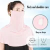 Bandanas UPF50 ansikte omslag Kvinna Solskyddsmedel Vandring Mask Neckskydd Sunshade Anti-UV Silk Cold Fishing Ear Scarf Tropical Veil