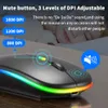 Souris souris sans fil rechargeable pour ordinateur portable MacBook Tablet PC ordinateur Bluetooth Mouse Gaming 2.4 GHz USB Backlight Silent Mice