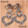 أخرى Vanka 2pcs مزدوجة القلب تدفق الأذن مكونات نفق المقابس نفق المقاييس المقاوم للصدأ قلادة ثقب جسم المجوهرات قطرة de dhpne