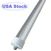 8FT LED Tube Lights, 144W 18000lm 6500K,T8 FA8 Single Pin LED Bulbs(300W LED Fluorescent Bulbs Replacement), V Shaped Double-Side, Clear Cover Dual-Ended Power oemled