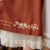 Robes de travail Japonais Kawaii Lolita Chemisier Jupe Ensemble Mignon À Volants Col Claudine Arc Femme Blousa Preppy Couches Dentelle A-ligne Floral