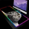 Pads RGB Löwe Mauspad DIY Anime Schwarz Große Computer Tastatur Laptop Gaming Zubehör Led Liget Tisch Schreibtisch Matte Teppich CS Mousepad