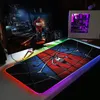 Descansa aranha rgb mouse pad grande gamer computador mousepad iluminação led teclado mesa pc mause pad com retroiluminado