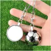 Keychains Lanyards Metal Football Keychain Pendant Lage Decoration Key Chain Souvenir Gift Keyring Drop Delivery Fashion Accessorie Dhuvz