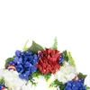 Dekorativa blommor självständighetsdag krans röd och blå hortensia dekoration hänge festival fönster rekvisita husdekorationer vardagsrum l5