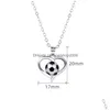 Hänge halsband fotboll hjärthalsband souvenir present mode smycken tillbehör släpp leverans hänge