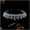 Haarspangen Haarspangen Hochzeit Braut Sier Tiara Zirkon Braut Stirnband Kopfschmuck Frauen Accessoires Krone Schmuck Drop Lieferung Hairje Dhltb