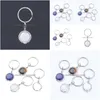 Keychains Bedanyards Cristal Natural Stone Gem Stainless Aço Pingente Acessórios de Moda Pingente Teclorizando Correntes Droga Droga DHR8O