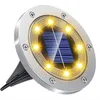 Verbesserte 8/16 LED-Solar-Rasenleuchten für den Boden, im Freien, wasserdicht, Solar-Gartendekoration, Lampen, Disk, Weg, Hof, Landschaftsbeleuchtung, 2 Teile/los D2,5