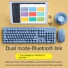 Combos şarj edilebilir kablosuz klavye ve fare seti Bluetooth 2.4g çiftmode sessiz kız dizüstü bilgisayar klavyesi iPad klavye