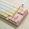 Combos 131 touches / set rose macaroon Keycaps pbt colorant sublimation clés caps xda profil keycap avec 1,75u 2u shift pour clavier personnalisé