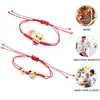 Collane con ciondolo 2 pezzi Bracciale estensibile Animali Fascino tradizionale rosso Catena a mano Stringa Gioielli decorativi Anno infantile Presente