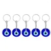 Keychains vintage Lucky Blue Glass Turkiet Evil Eye Keychain för män Kvinnor Fashion Bag Pendant Accessories Car Key Ring Smycken Par Gift