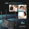 Routrar Tenda AC1200 Dual Band WiFi Router High Speed ​​Wireless Internet Router med Smart App Mumimo för Home AC6 Black