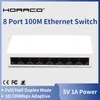 Kontrola Horaco 8 Port Switch Ethernet 100 Mbps Smart Network Szybka przełącznik 100BASET Wtyczka i odtwarzanie dla kamery IP VoIP Nadzór telefonu