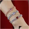 Chaîne Lien Bracelets 2022 Hip Hop Bijoux Collier Ras Du Cou Bracelet Ensemble Coeur Flèche Rose Or Rose Cz Glacé Pinky Cubain Femmes Wedd Dhp3G