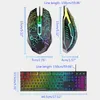 Combos 1Set RGB T6 Rainbow LED-Hintergrundbeleuchtung Multimedia Ergonomische USB-Gaming-Tastatur Kabelgebundene Mäuse und Mauspad für PC-Laptop-Spieleliebhaber