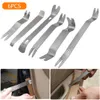 New 6PCS Kit Trim Door Clip Panel Dash Dashboard Audio Radio Interior Repair removal Tool Metal Silver color Car Removal Pry Tool