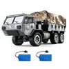 Schwerer RC-Militär-LKW, RC-Armee-LKW mit mehreren 1200-mAh-Batterien und LED-Licht, 1/16 2,4 G 6WD RC-Fahrzeugmodell für Kinder