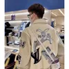 Letterman L Vintage Bomber Coats 11 Letter Brodery Autumn Men Baseball Jackets Hip Hop Loose Varsity Fashion Winter Keep Warm Off White XQGV