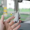 New Funny Gypsum Anime Duck Car Mirror Pendant Cartoon Cute Auto Interior Decoration Pendant For Car Products Interior Accessories