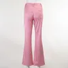 Pantalon femme Capris femme taille haute rose imprimé léopard Y2k automne maigre Flare été pantalon décontracté E fille Streetwear