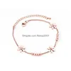 Braccialetti a maglie di catena Personalità semplice Ins Braccialetto femminile con piccoli fiori freschi Temperamento Studente Allmatch Drop Delivery Jewelry Dhmdy