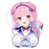 仮想YouTuber Kawaii Hololive Minato複数の役割かわいいシリカジェルリストレストマウスパッドアニメ3Dゲーマーセクシーなオッパイマウスパッド