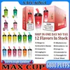 Original Max Cup 6800 Puff 6800 Descartável E Cigarette Starter Kit Strength 0 2 3 5% Vape 16ml 600mAh Bateria Recarregável Vape Pen Milk Tea Cups