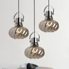 Подвесные лампы Японские стеклянные огни для кровати кухня Нордические винтажные светодиодные светодиодные лампы остров