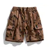 New Summer Men's Camouflage Work Shorts Trendy Brand Loose Multi Bag Casual Pantsi