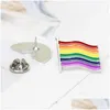 Autres fournitures de fête festive Lgbt Art arc-en-ciel épingles en émail personnalisées drapeau amour coeur broches sac chemise épinglette nuages oui geste B Dhryk