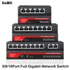 Switches KuWFi Gigabit Network Switch 1000Mbps Ethernet Switch 5/8/10 Port RJ45 LAN Hub Desktop Fast Switch for Office Dormitory Home