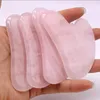 Gua Sha Scraper Rose Quartz Pink Jade Guasha Board Natural Stone Scraper китайский массаж камни