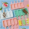 Ice Cream Tools Sile Mold Diy Cartoon Animal Fruit Popsicle Mod Cube Maker Kitchen Accessories Drop Delivery Home Garden Dining Bar Dhstf