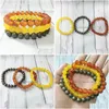 Beaded Strand MG0305 8 MM Natural Gem Stone Armband Set High Quality Pyrite Carnelian Chakra Wrist Mala Yoga Drop Leverans smycken Dhufh