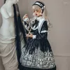 Sukienki imprezowe 2023 Summer Dressed Girl Oryginalny projekt Lolita ciemna nieumarła lalka gotycka w stylu długi rękaw