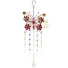 Garden Decorations Xinkulas Hanging Suncatcher Iron Butterfly With Crystal Icicle Prisms Chandelier Pendant Home Decoration