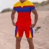 Men's Tracksuits Short Sleeves Sets 3D Print Multicolor Men T-shirt Summer Casual Oversized TShirt Shorts Fashion Man Clothing O-Neck Set