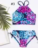 Costume da bagno per bambina Bikini per bambina Split Drop Print Costumi da bagno per bambini per 3-14 anni