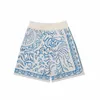 Krótkie szorty Męskie krótkie modne odzież Shorts Zatwierdzona wersja podpisu Rhudes Danube Niebieski wzór Drukuj luźne wszechstronne pary szorty jogge
