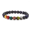 Braccialetti con ciondoli Bracciale Chakra Yoga Otto pianeti Occhio di tigre naturale Pietra Perlina Universo Sistema solare Gioielli elastici Gif