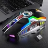 Mouse Mouse da gioco silenzioso ricaricabile Mouse wireless Streamer Lampada colorata RGB Pulsante retroilluminato regolabile Mouse USB 2.4G per PC portatile