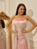 Women's New Pink Feather Decoration Sling Sequin Dress Female Summer Party Dresses 2022 Fashion